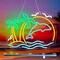 Summer Palm Tree & Dolphin Neon Signs for Wall Decor, Summer Sunrise Wave LED Light Signs for Bedroom, Tropical Neon Lights Signs
